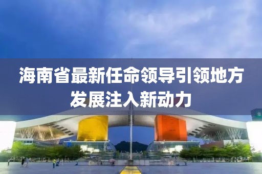 海南省最新任命领导引领地方发展注入新动力