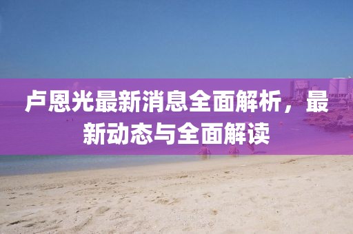 卢恩光最新消息全面解析，最新动态与全面解读