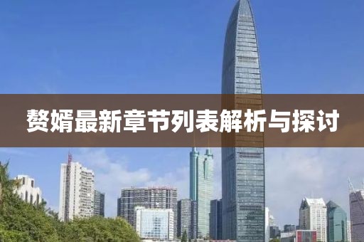 赘婿最新章节列表解析与探讨