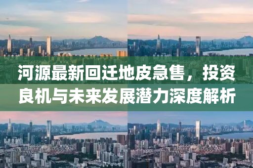 河源最新回迁地皮急售，投资良机与未来发展潜力深度解析
