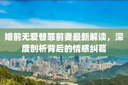 婚前无爱替罪前妻最新解读，深度剖析背后的情感纠葛