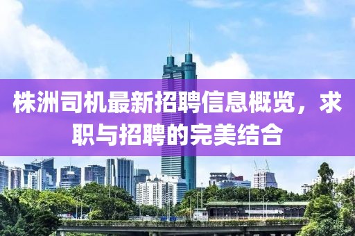 株洲司机最新招聘信息概览，求职与招聘的完美结合