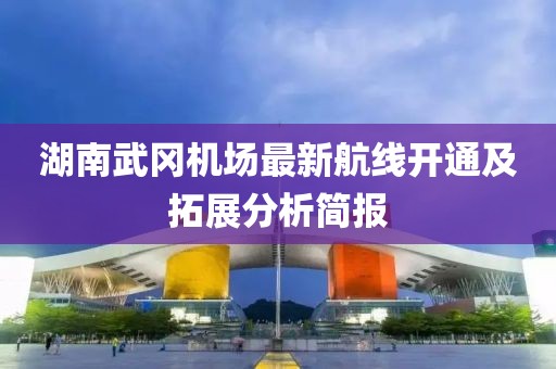 湖南武冈机场最新航线开通及拓展分析简报