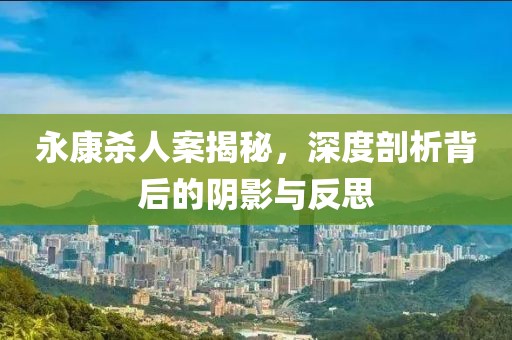 永康杀人案揭秘，深度剖析背后的阴影与反思