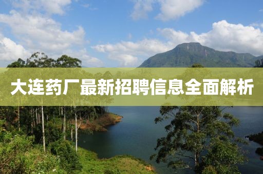 大连药厂最新招聘信息全面解析