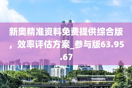 新奥精准资料免费提供综合版，效率评估方案_参与版63.95.67