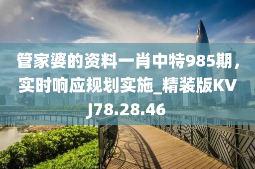 管家婆的资料一肖中特985期，实时响应规划实施_精装版KVJ78.28.46