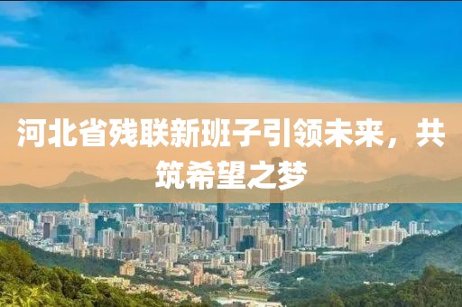 河北省残联新班子引领未来，共筑希望之梦