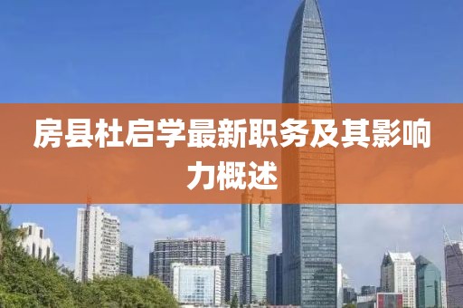 房县杜启学最新职务及其影响力概述