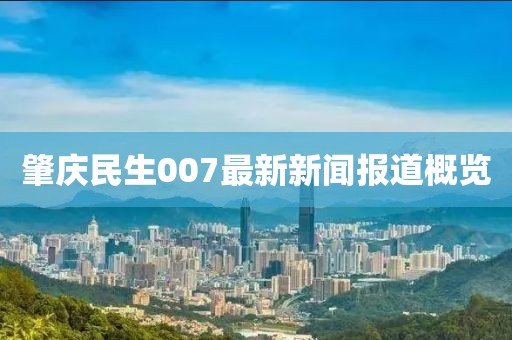 肇庆民生007最新新闻报道概览