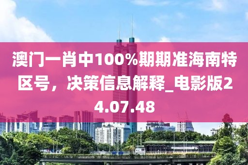 澳门一肖中100%期期准海南特区号，决策信息解释_电影版24.07.48