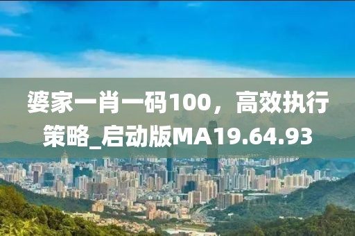 婆家一肖一码100，高效执行策略_启动版MA19.64.93