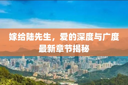 嫁给陆先生，爱的深度与广度最新章节揭秘