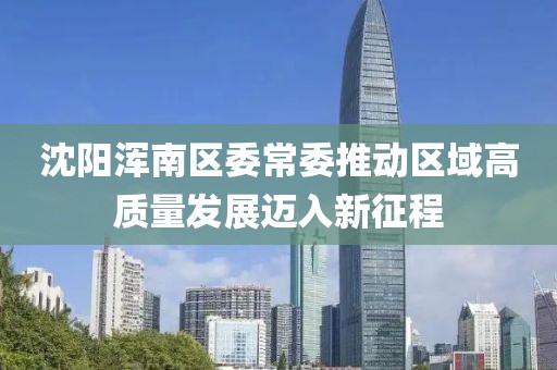 沈阳浑南区委常委推动区域高质量发展迈入新征程