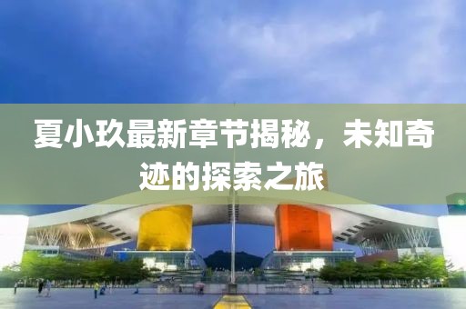 夏小玖最新章节揭秘，未知奇迹的探索之旅