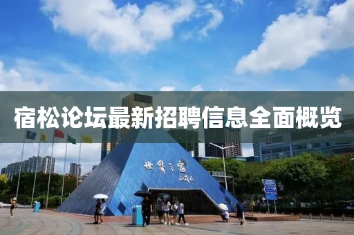 宿松论坛最新招聘信息全面概览