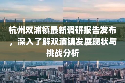杭州双浦镇最新调研报告发布，深入了解双浦镇发展现状与挑战分析