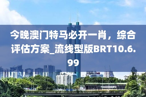 今晚澳门特马必开一肖，综合评估方案_流线型版BRT10.6.99
