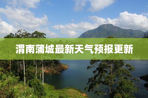 渭南蒲城最新天气预报更新