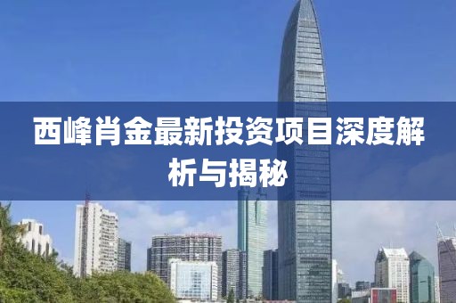 西峰肖金最新投资项目深度解析与揭秘