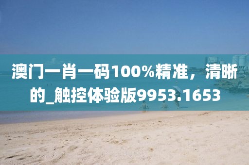 澳门一肖一码100%精准，清晰的_触控体验版9953.1653