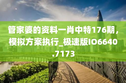 管家婆的资料一肖中特176期，模拟方案执行_极速版IO6640.7173