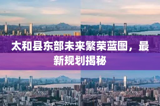太和县东部未来繁荣蓝图，最新规划揭秘