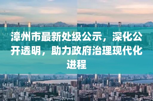 漳州市最新处级公示，深化公开透明，助力政府治理现代化进程