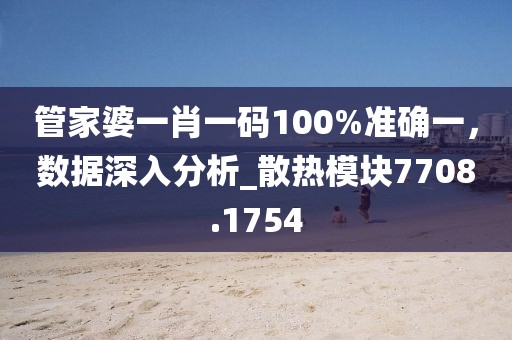 管家婆一肖一码100%准确一，数据深入分析_散热模块7708.1754