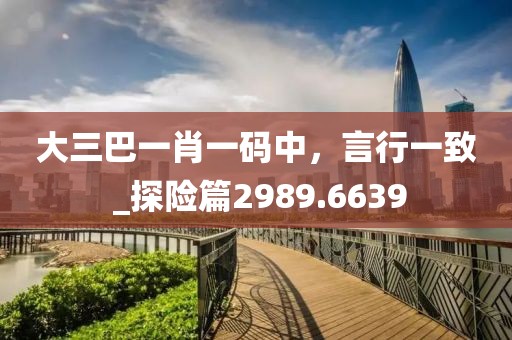 大三巴一肖一码中，言行一致 _探险篇2989.6639