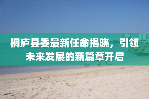 桐庐县委最新任命揭晓，引领未来发展的新篇章开启