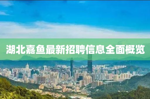 湖北嘉鱼最新招聘信息全面概览