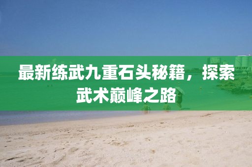 最新练武九重石头秘籍，探索武术巅峰之路