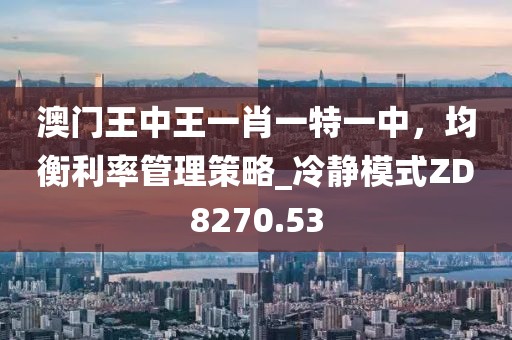 澳门王中王一肖一特一中，均衡利率管理策略_冷静模式ZD8270.53