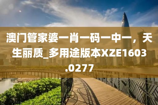 澳门管家婆一肖一码一中一，天生丽质_多用途版本XZE1603.0277