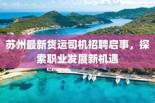 苏州最新货运司机招聘启事，探索职业发展新机遇