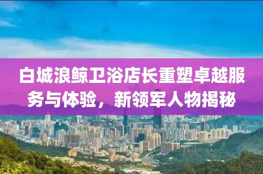 白城浪鲸卫浴店长重塑卓越服务与体验，新领军人物揭秘