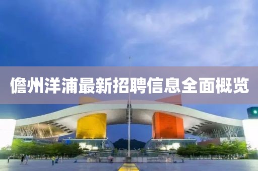 儋州洋浦最新招聘信息全面概览