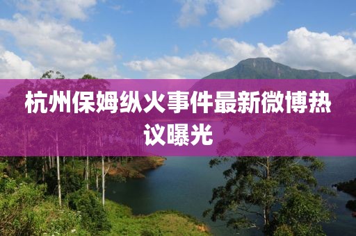 杭州保姆纵火事件最新微博热议曝光