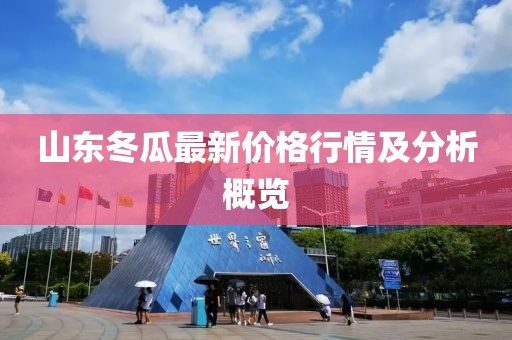 山东冬瓜最新价格行情及分析概览