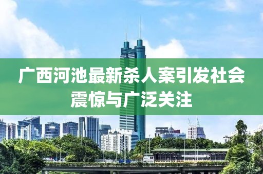 广西河池最新杀人案引发社会震惊与广泛关注