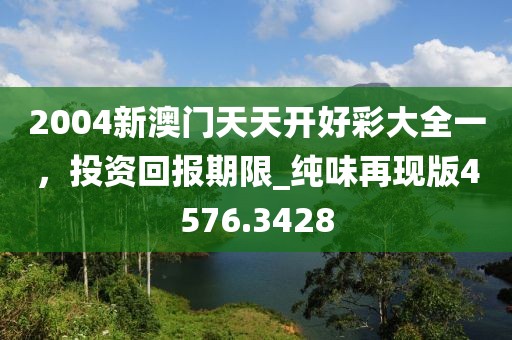 2004新澳门天天开好彩大全一，投资回报期限_纯味再现版4576.3428