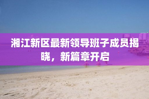 湘江新区最新领导班子成员揭晓，新篇章开启
