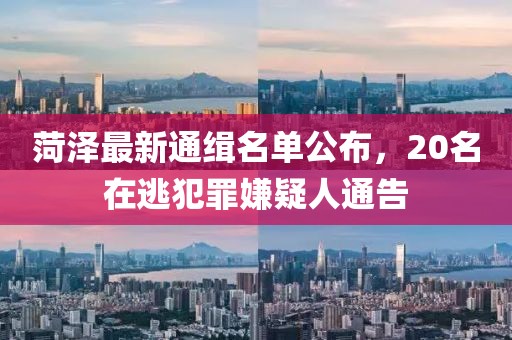 菏泽最新通缉名单公布，20名在逃犯罪嫌疑人通告