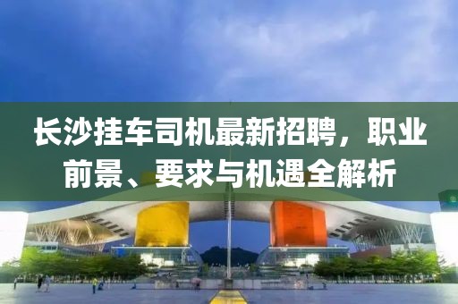 长沙挂车司机最新招聘，职业前景、要求与机遇全解析