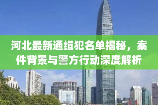 河北最新通缉犯名单揭秘，案件背景与警方行动深度解析