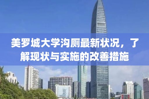美罗城大学沟厕最新状况，了解现状与实施的改善措施