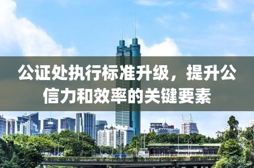 公证处执行标准升级，提升公信力和效率的关键要素