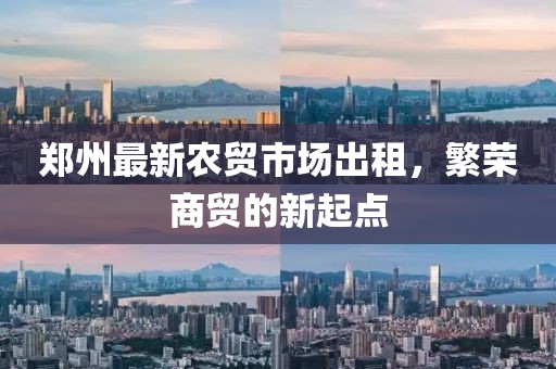 郑州最新农贸市场出租，繁荣商贸的新起点