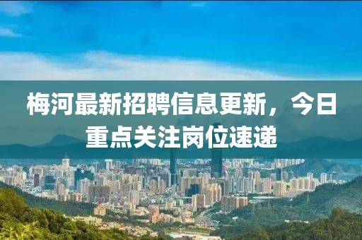 梅河最新招聘信息更新，今日重点关注岗位速递
